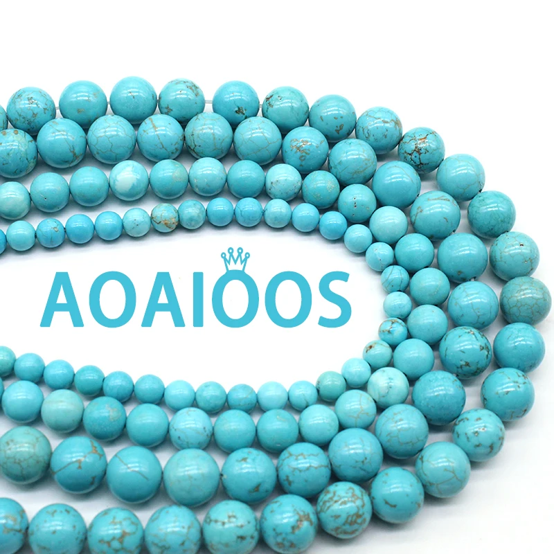 

Natural Turquoise Round Faceted Beads For Jewelry Making Strand 15 inches DIY Jewelry Accessorries Bead 4mm 6mm 8mm 10mm