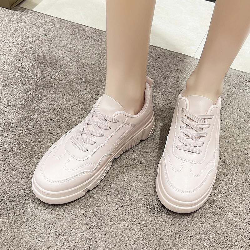 2023 Spring and Autumn New Fashion Solid Leather Casual Large Size... Sports Shoes for Women Outwear Comfortable Women's Shoes