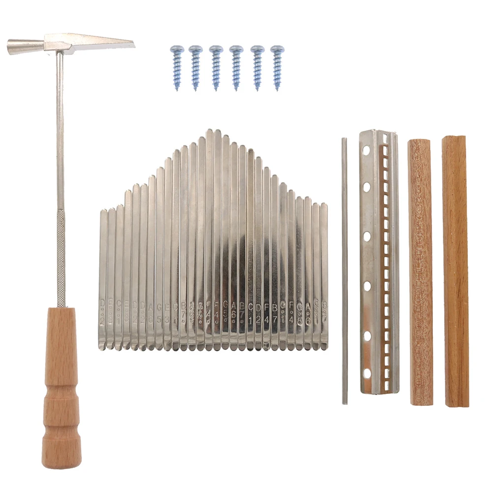 

21 Keys Kalimba DIY Replacement Parts With Keys Bridge Tuning Hammer Kalimba DIY Replacement Parts Accessories 2022 New