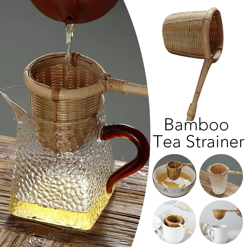 

Nature Bamboo Tea Strainer Filter Colander Infuser Handmade Weave Crafts Japanese Style Tea Ceremony Tool Kung Fu Tea Gadgets