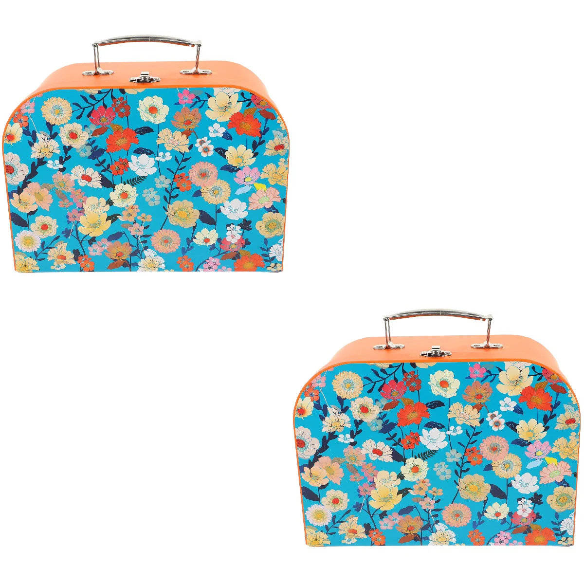 

Suitcase Storage Boxes Gift Cardboard Travel Organizer Bins Photo Portable Tiny Paperboard Mini Blue Box