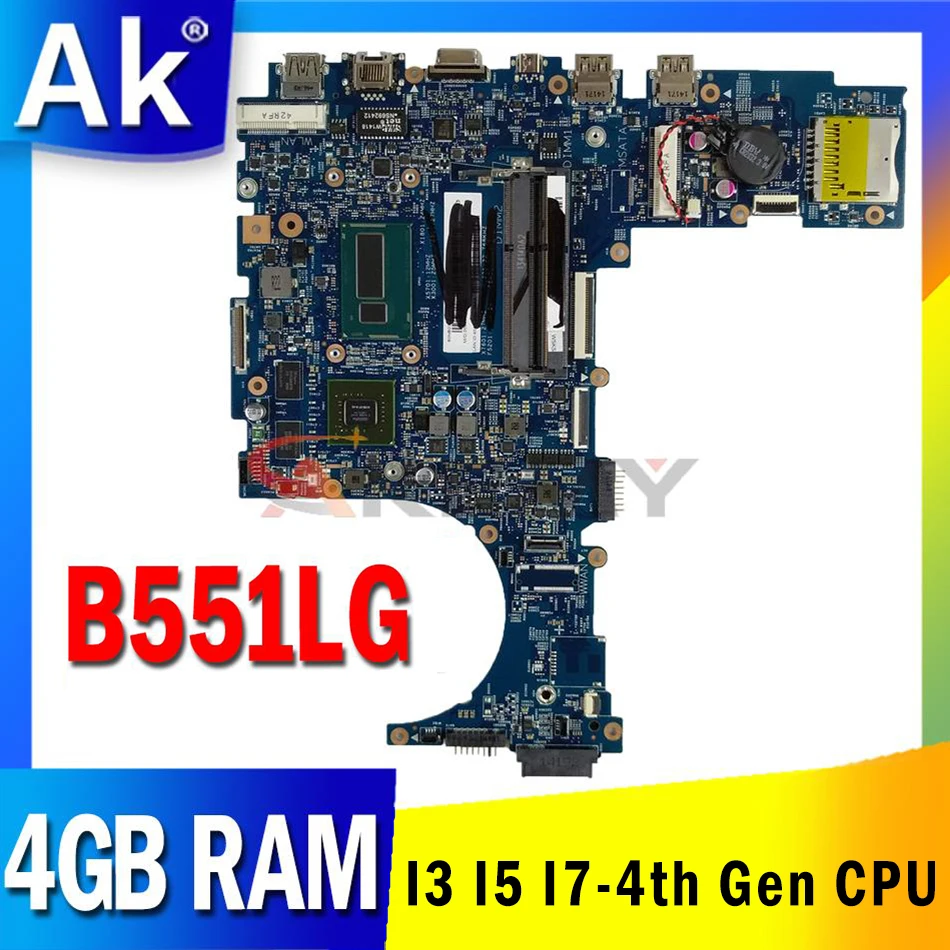 

Материнская плата B551LG для ноутбука, 4 Гб ОЗУ, Φ Gen, для ASUS B551LG B551LD B551LJ, системная плата