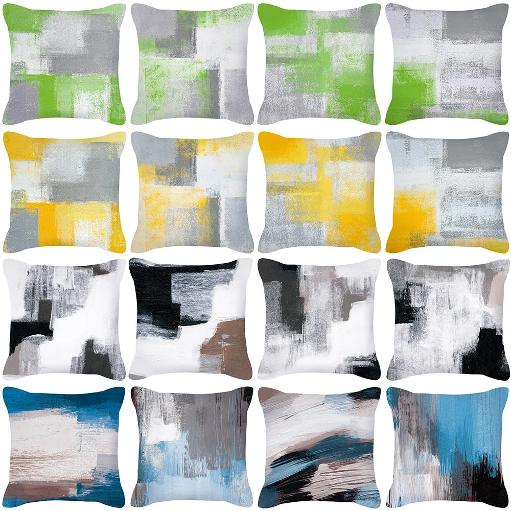 

2023 New Nordic Abstract Print Throw Pillow Home Bedside Sofa Decor Pillowcase Square Pillowcase Car Cushion Cover 45x45cm