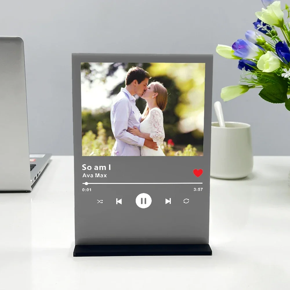 Персонализированная акриловая музыкальная доска с подставкой для фото кода