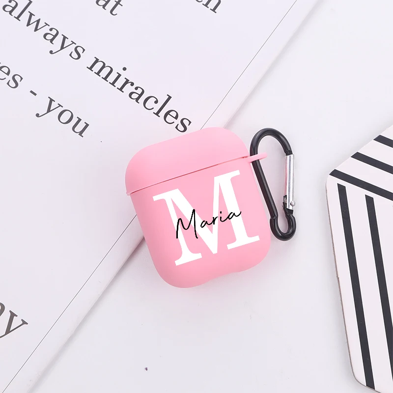 Personalized Color Custom Name Earphone Case For iPhone Charging Box For AirPods 1 2 3 Pro Soft Protective Cover Accessories