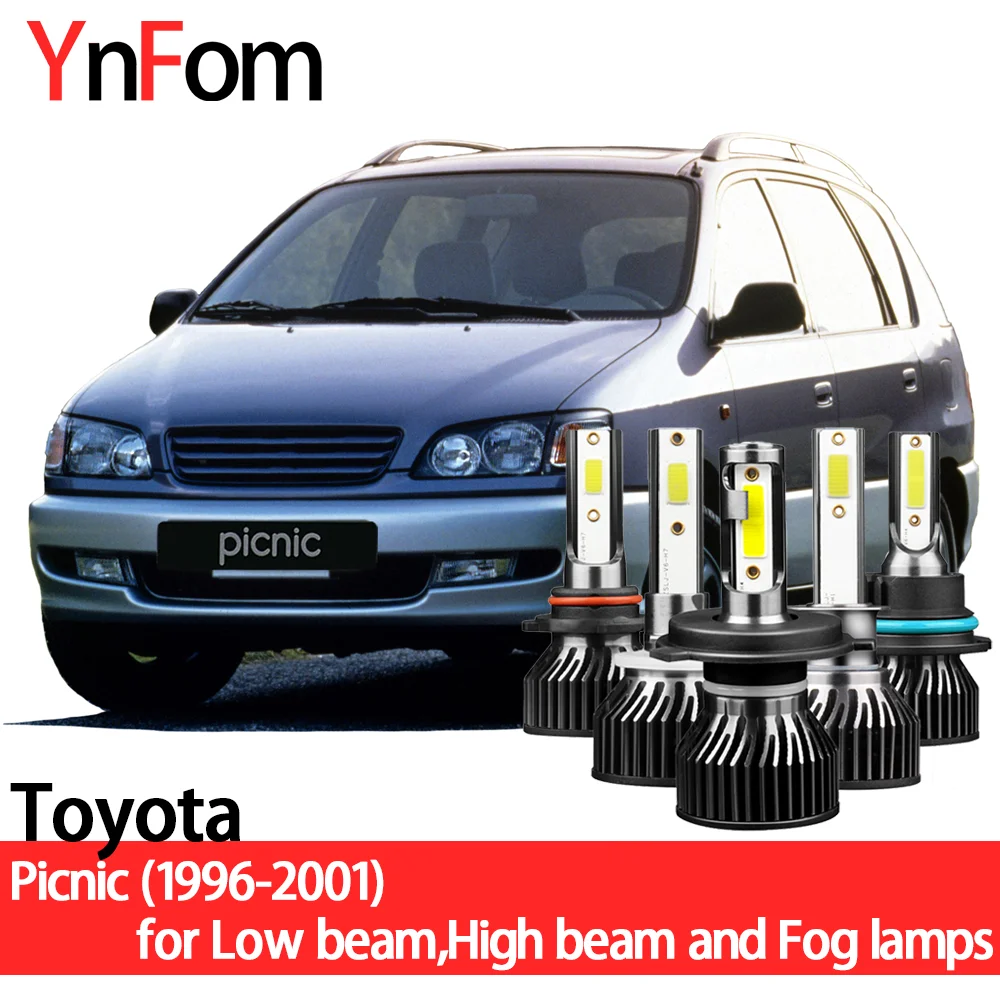 

YNFOM LED headlights kit for Toyota Picnic M10 1996-2001 low beam,high beam,fog lamp,car accessories,car headlight bulbs