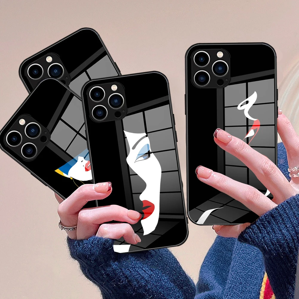 2024 Trend Light Luxury Design Акварельный арт-красота Чехол для телефона ДЛЯ IPhone 16 15 14 13 12 11 Pro