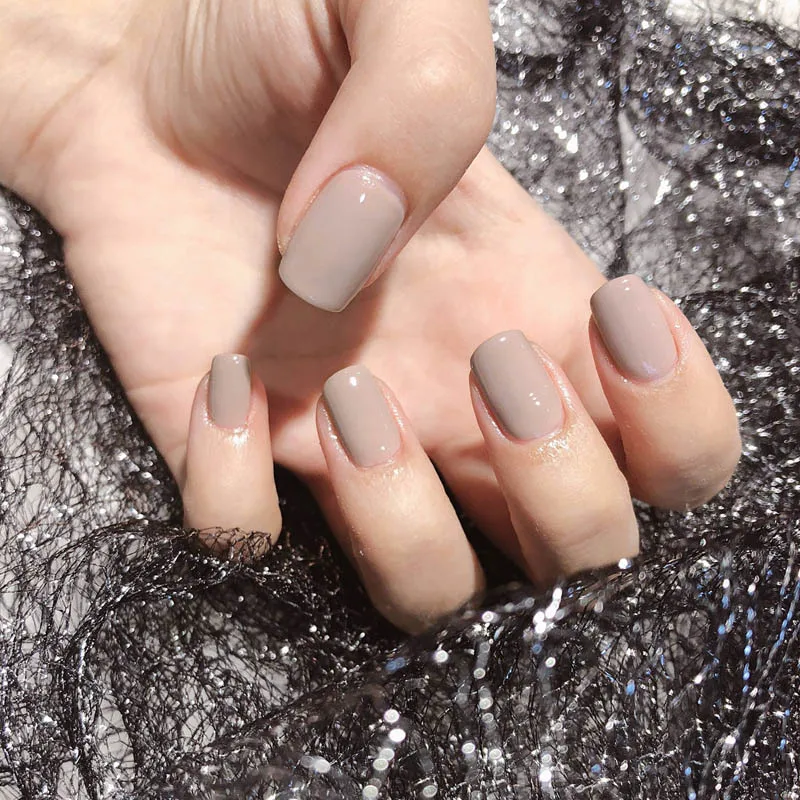 

2022 24pcs New Pure Color Short Nail Art Tips for Women DIY Finger Decoration Long-lasting Waterproof False Nails with Glue