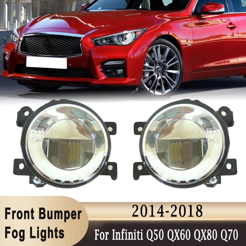 

For Infiniti Q50 2014-18 QX60 QX80 Q70/Q70L/Q70 15-17 Front Bumper LED Fog Lights Driving Light 261504GA0A 261554GA0A