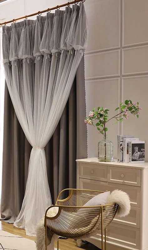 

Современная минималистичная двухслойная занавеска в стиле принцессы, затемняющая занавеска для спальни, дома, гостиной