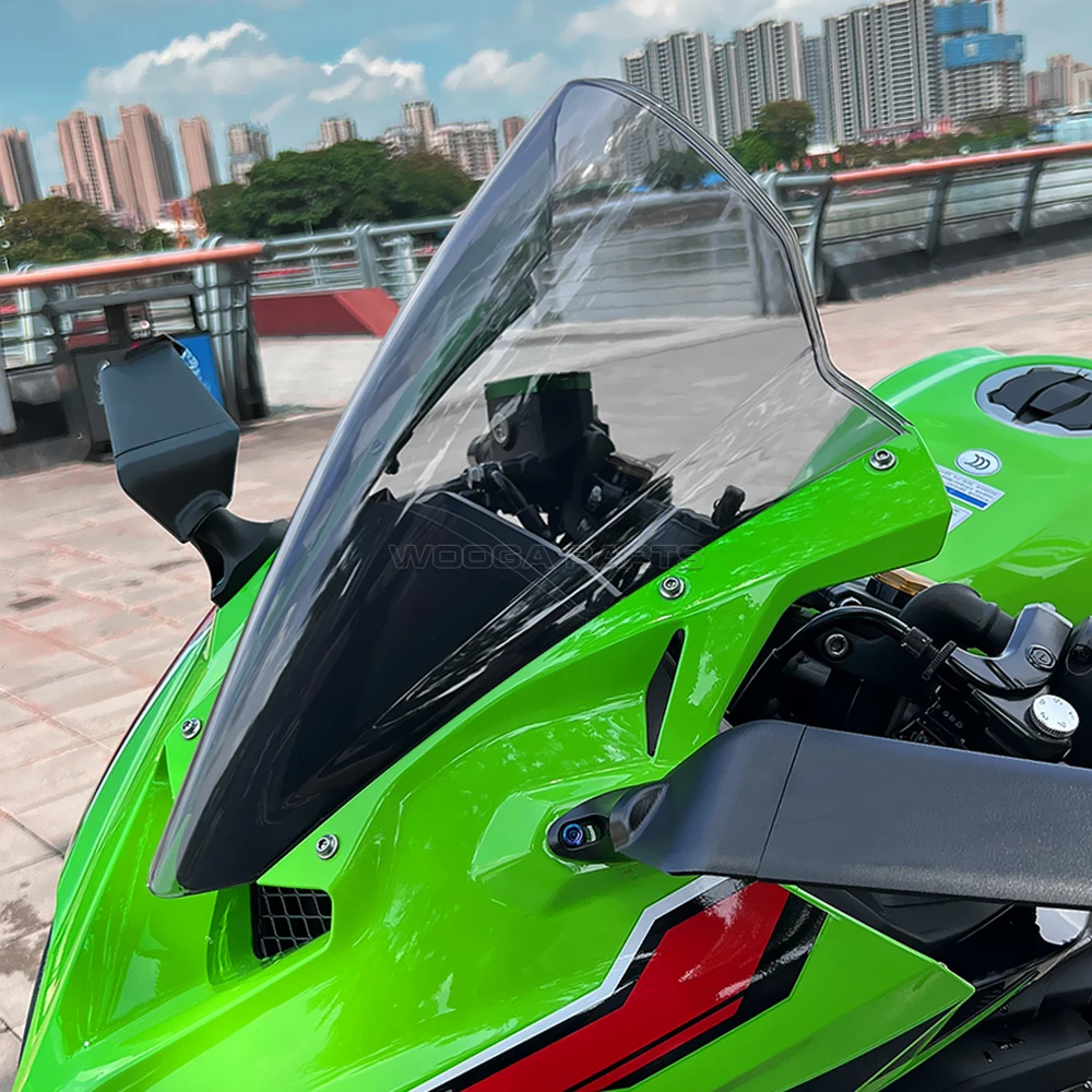Фото ZX-4R ZX-25R гоночное высокое ветровое стекло для Kawasaki ZX4R ZX4RR ZX25R спортивное туристическое лобовое стекло двойной пузырьковый дефлектор серии ZX 4R №3