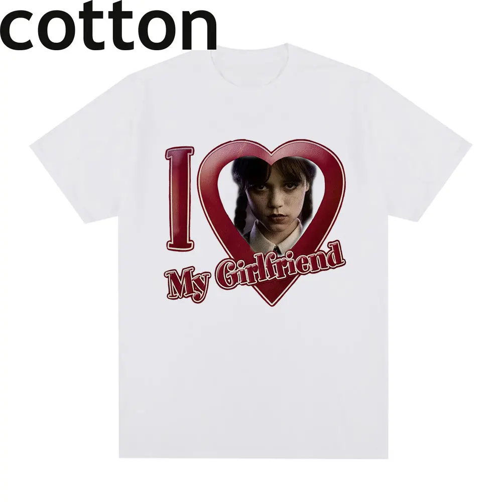 

Футболка женская хлопковая в стиле Харадзюку, смешной принт с надписью «наклейки на среду», «L Love My Girl», эстетическая рубашка для мужчин и же...