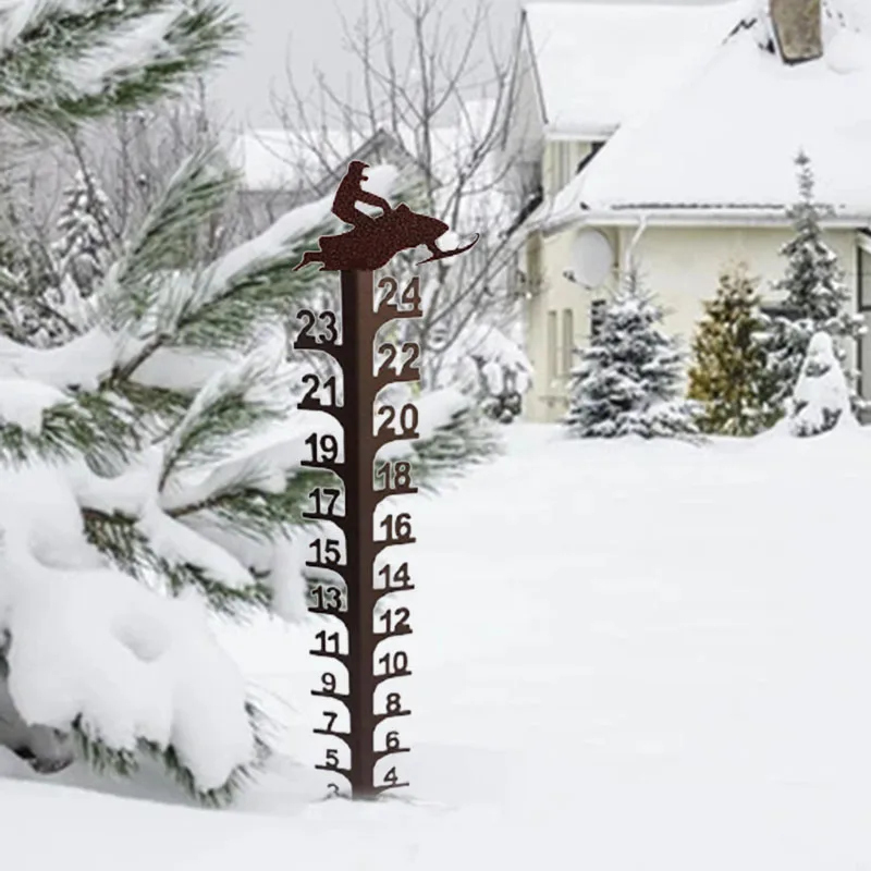 

Garden Metal Snow Gauge Christmas Holiday Snowfall Measuring Gauge Suitable for Courtyard Lawn RERI889