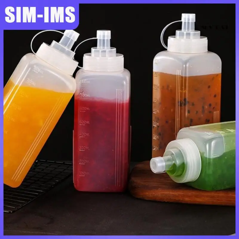 

Kitchen Supplies Kitchen Seasoning Bottle Large Diameter Plastic Squeeze Sauce Bottle 800/1000ml Dustproof Jar With Lid