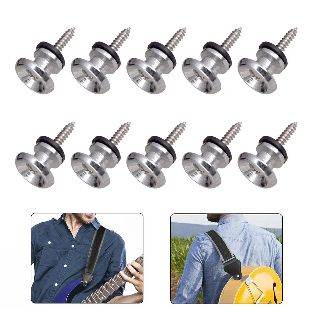 

10pcs Electric Guitar Strap Locks Strap Button Lock Pins Anti-slip for Acoustic Electric Bass Ukulele Guitar Locking Parts Acces