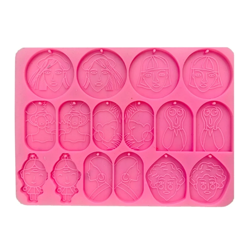 

Блестящие глянцевые серьги в форме лица для девушек, эпоксидная форма, брелок, украшение