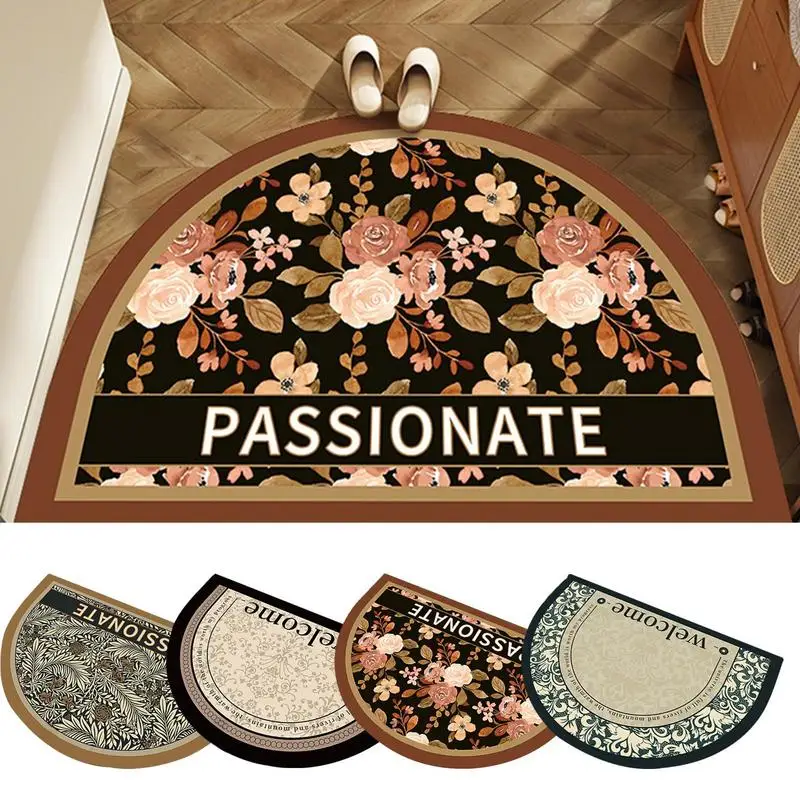 

Floral Area Rug Welcome Front Door Mat Washable Vintage Floral Rug Non Slip Doormat For Entrance Living Room Home Accessories