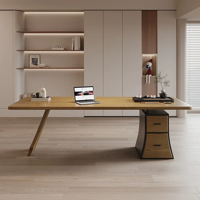 Креативный дизайнерский деревянный компьютерный стол роскошные ящики офисная