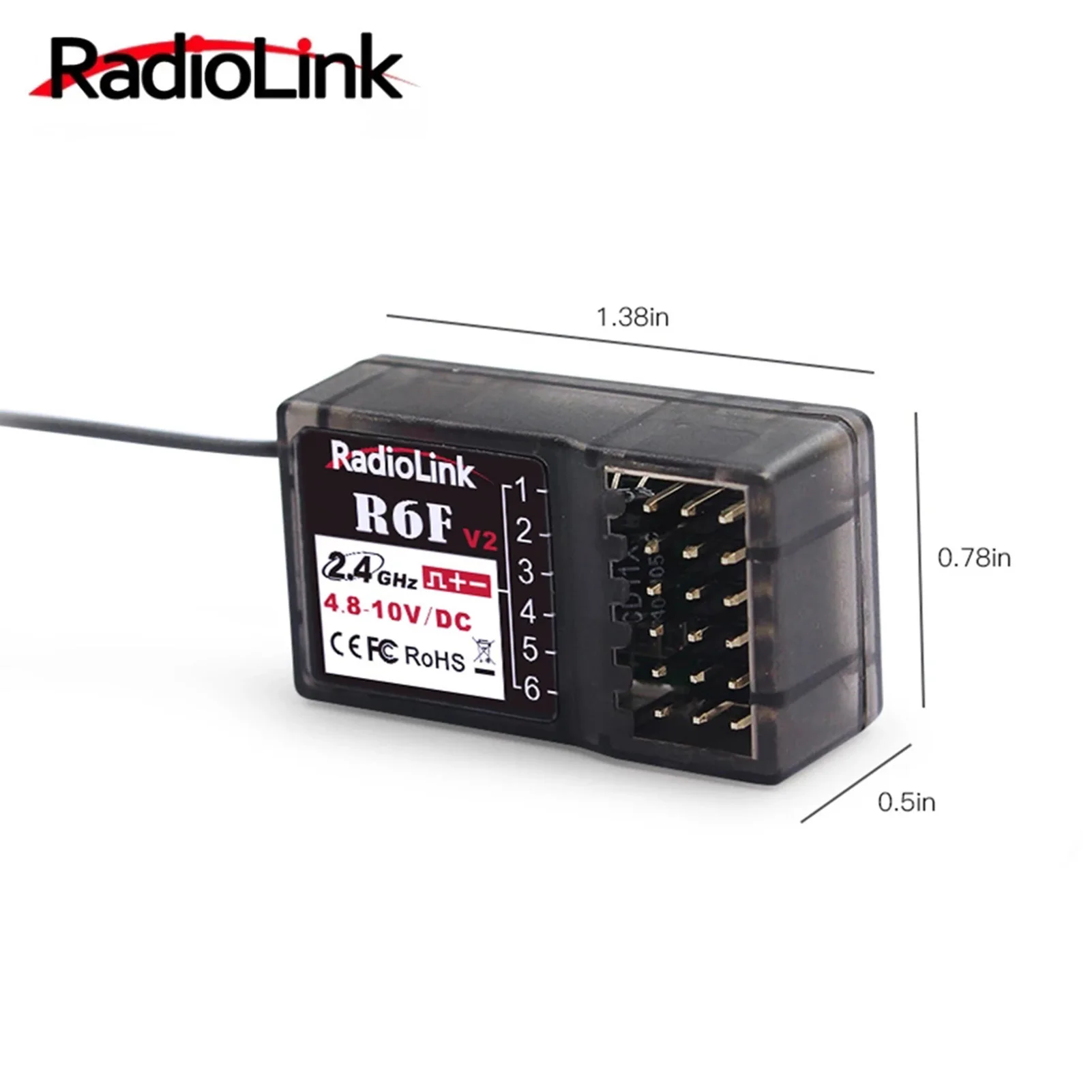 RadioLink R6F V2 2 4 ГГц 6CH радиоуправляемая модель для передатчика RC6GS RC4GS RC3S RC4G T8FB |