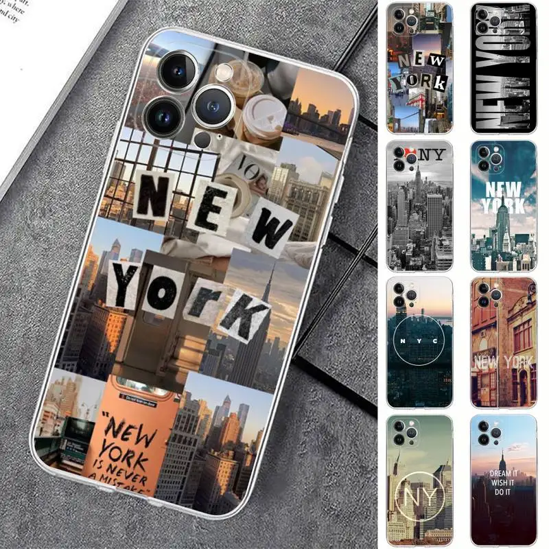 

NYC NEW YORK city Phone Case For iPhone 14 13 12 Mini 11 Pro XS Max X XR SE 6 7 8 Plus Soft Silicone Cover