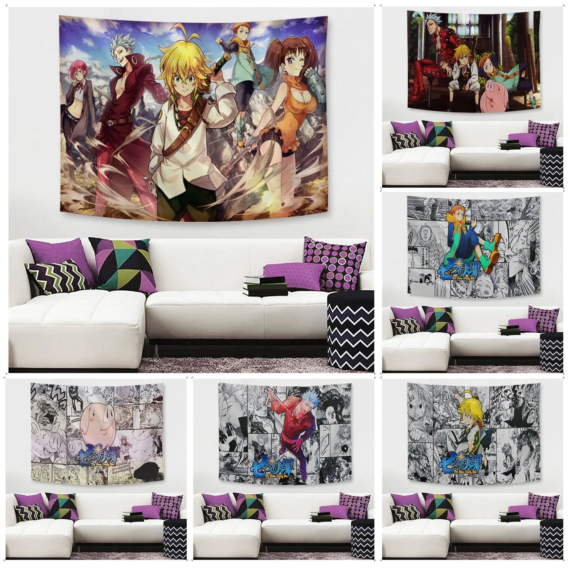 

The Seven Deadly Sins Anime Tapestry For Living Room Home Dorm Decor Home Decor