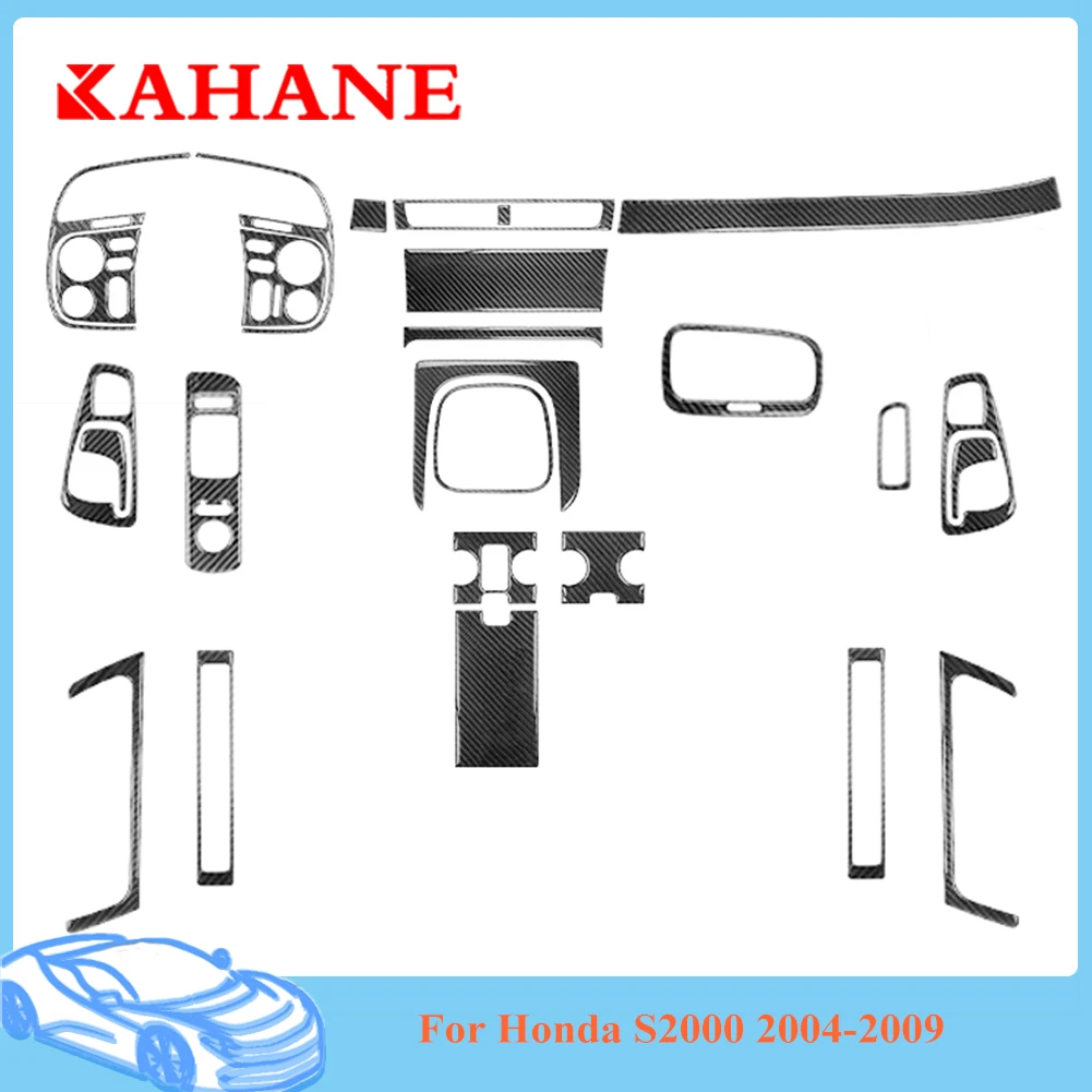 

Black Car Decorative Accesories For Honda S2000 2004 2005 2006 2007 2008 2009 Strips Carbon Fiber Stickers Interior Mouldings