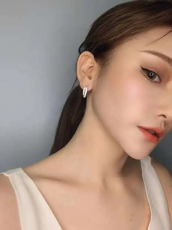 Boucles d'oreilles en diamant et argent Sterling 925 pour femme et fille, bijoux créoles à haute teneur en carbone, à la mode, de luxe, cadeau de mariage
