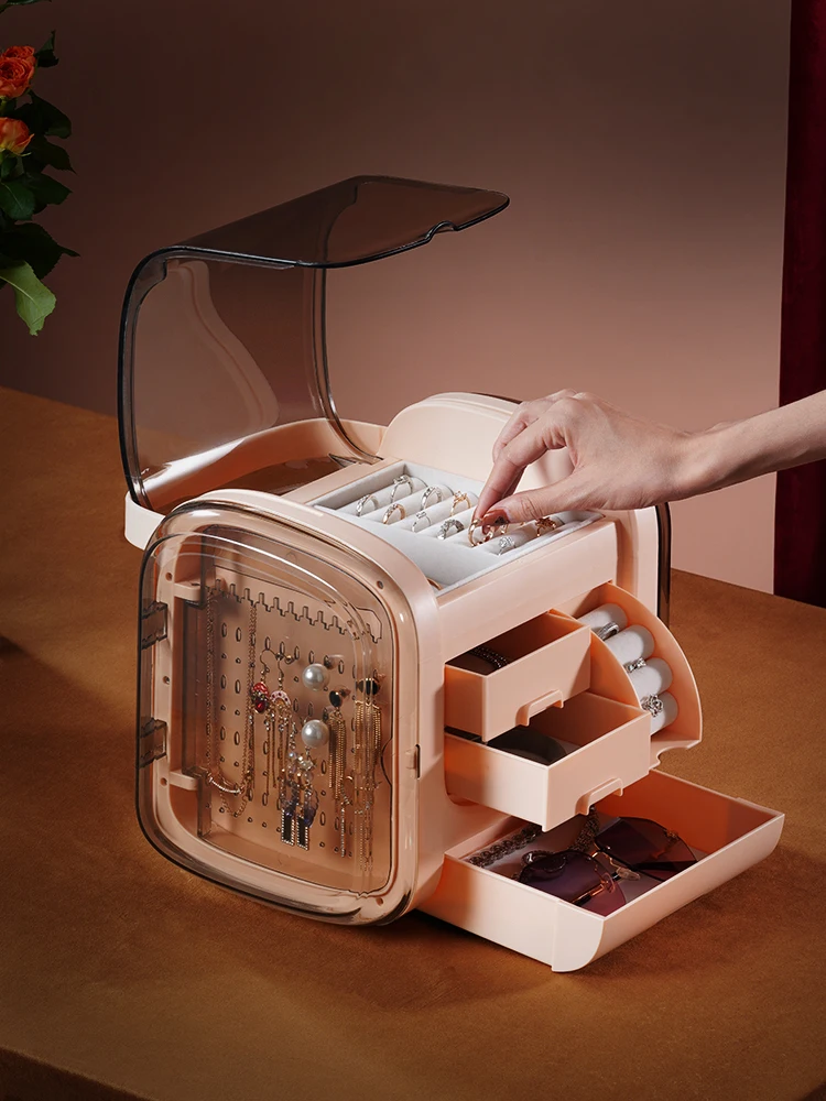 Luxury Jewelry Storage Box Organizer for Girl Transparent Plastic Jewelry Storage Box Large Capacity 360 Earrings Display Gift