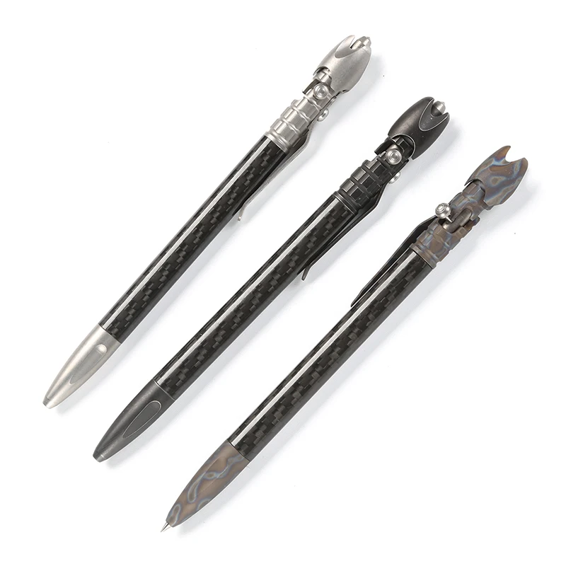 

Carbon Fiber Titanium Drill Rod Tactical Pen Camping Outdoors Survival Practical EDC MULTI utility write pens Tools