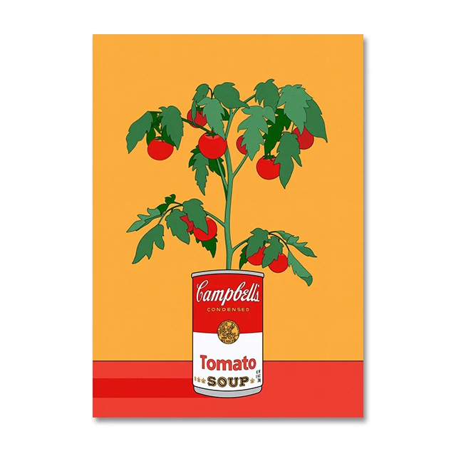 

Ретро постер "Суп Campbells, помидоры, растение"