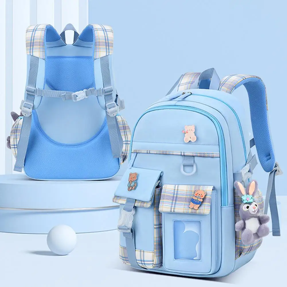 

6-12Y Useful Labor-saving Wear-resistant Kids Backpack Portable Smooth Zipper Backpack School Bag for School Girls Bookbag