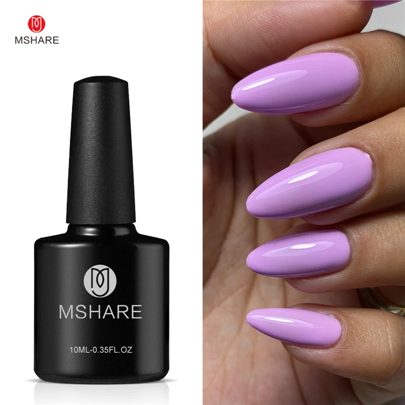 

MSHARE фиолетовый сиреневый Гель-лак Блестящий лак для ногтей Блестящий УФ светодиодный гель 10 мл