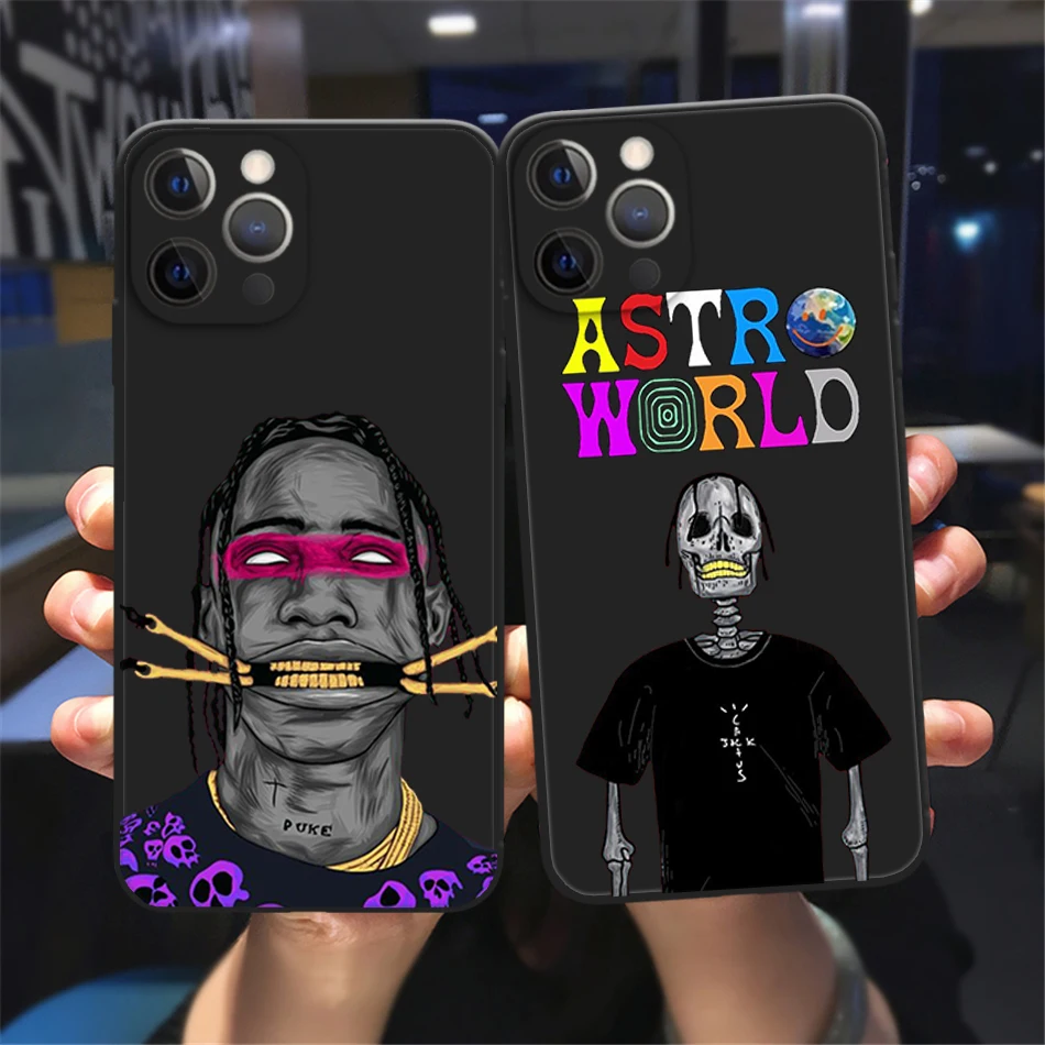 

Hot jack travis scott hiphop Phone Case For iPhone 11 12 13 Pro Max X XR XSMAX X 6s 8 7 Plus 13Mini Black Soft Bumper Back Cover