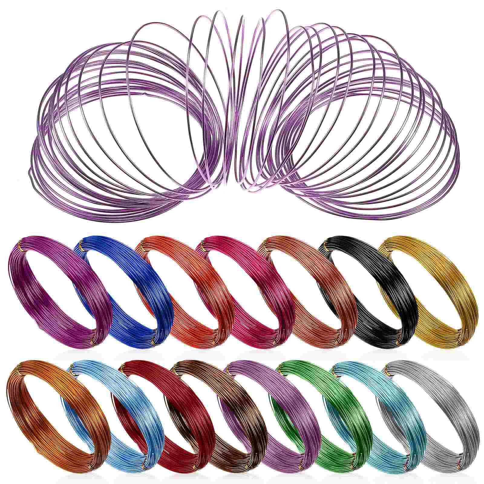 15 Rolls Aluminum Wire 1.0mm Flexible Anodized Metal Wire for Jewelry Making DIY Crafts