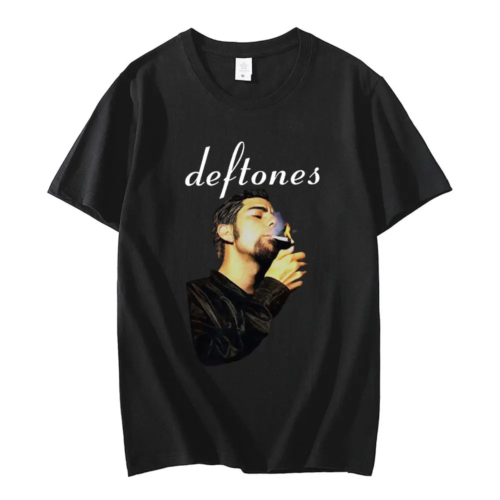 

Deftones Chino Moreno Smoking Tees Men's Rock Punk Retro Hip Hop T-Shirts Summer 100% Cotton T Shirt Oversized Unisex Streetwear