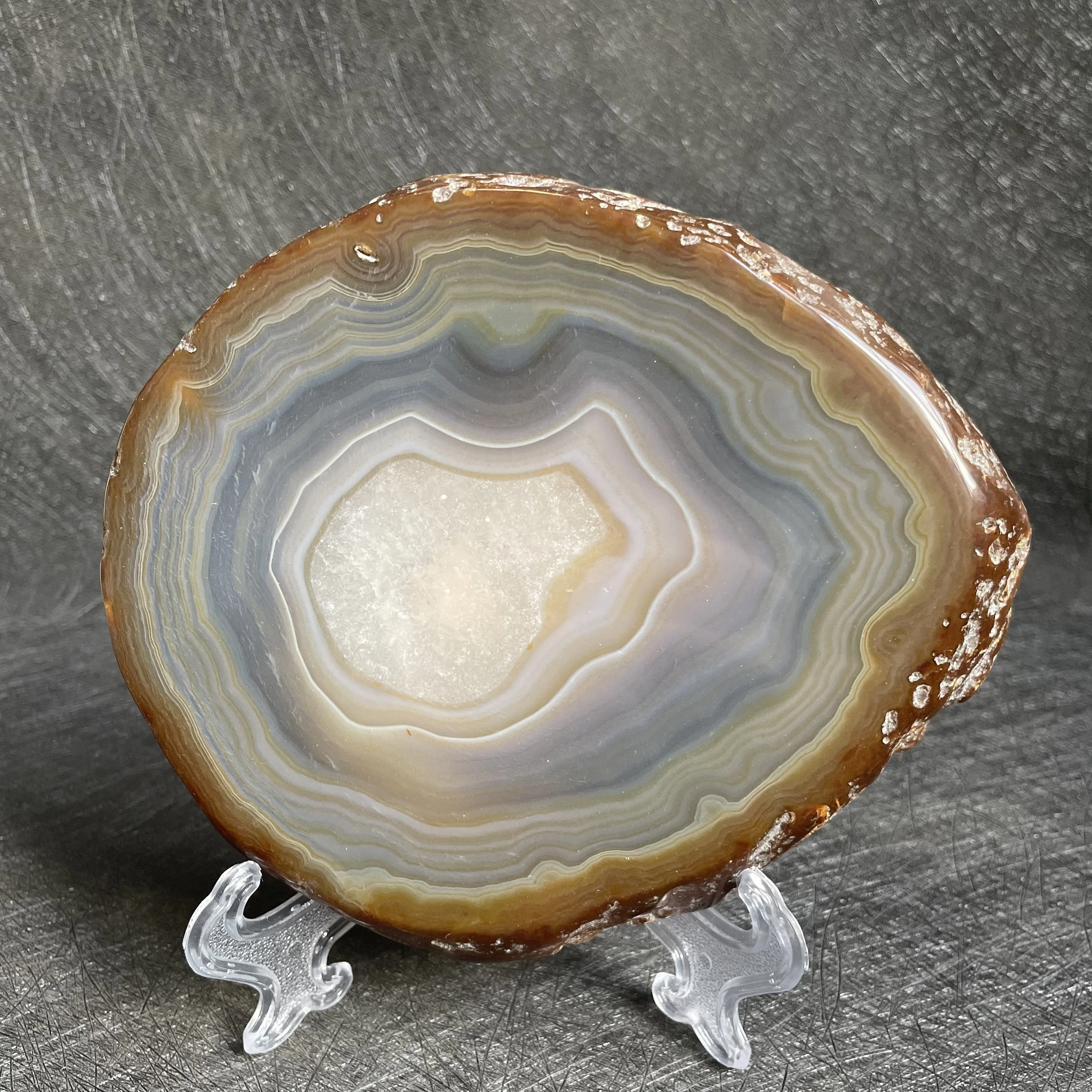 

580g Natural Agate Slice Coasters Decoration Crystal Slab Polished Quartz Rock Salver Healing Stone Reiki feng shui