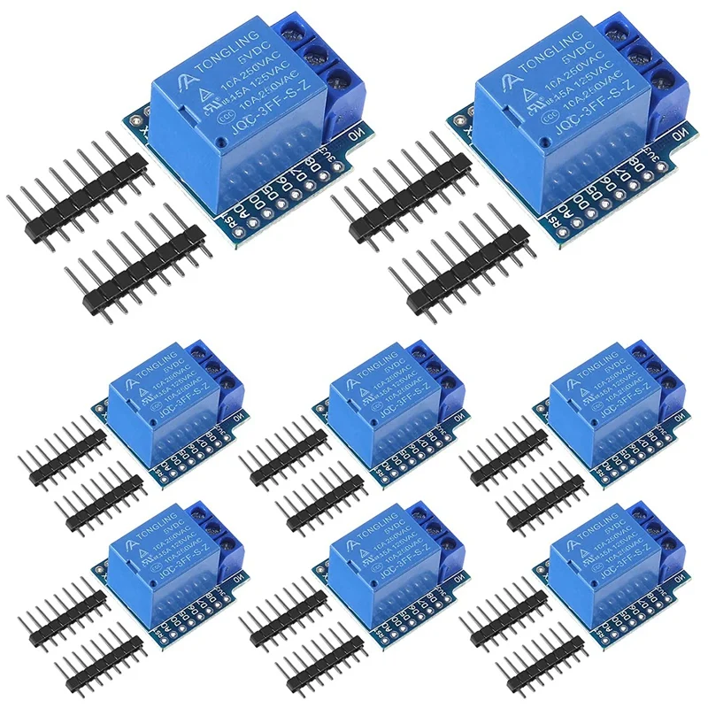 

8Pcs 5V One Channel Relay Module Relay Switch 5V Mini Relay Shield For Wemos D1 Mini Also For Arduino For Wemos D1