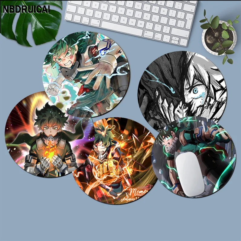 

Midoriya Izuku My Hero Academia Mousepad Animation Round Speed Version Game Computer Keyboard Office Table Mat PC Laptop Play