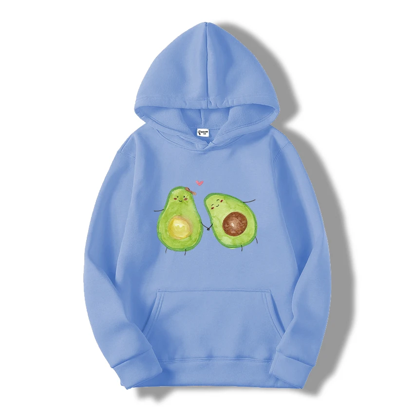 Cartoon Avocado Children's Hoodie Cute Clothes Autumn and Winter Long-sleeved Fleece Sportswear Girls Casual Wear