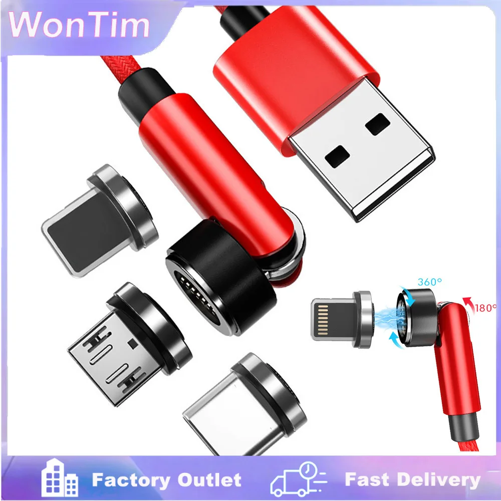 Фото Магнитный кабель Missun 540, 3A, быстрая зарядка, Micro USB Type C, для iPhone, Xiaomi, Samsung, магнитное зарядное устройство, кабель для передачи данных, провод для телефона №1