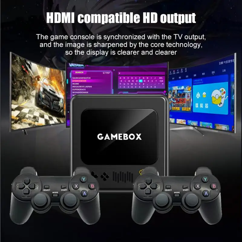 Retro Arcade Video Game Consoles HD HDMI TV Output Android & Emuelec 4.3 Game Console Dual Wireless Controller Game Host Set enlarge