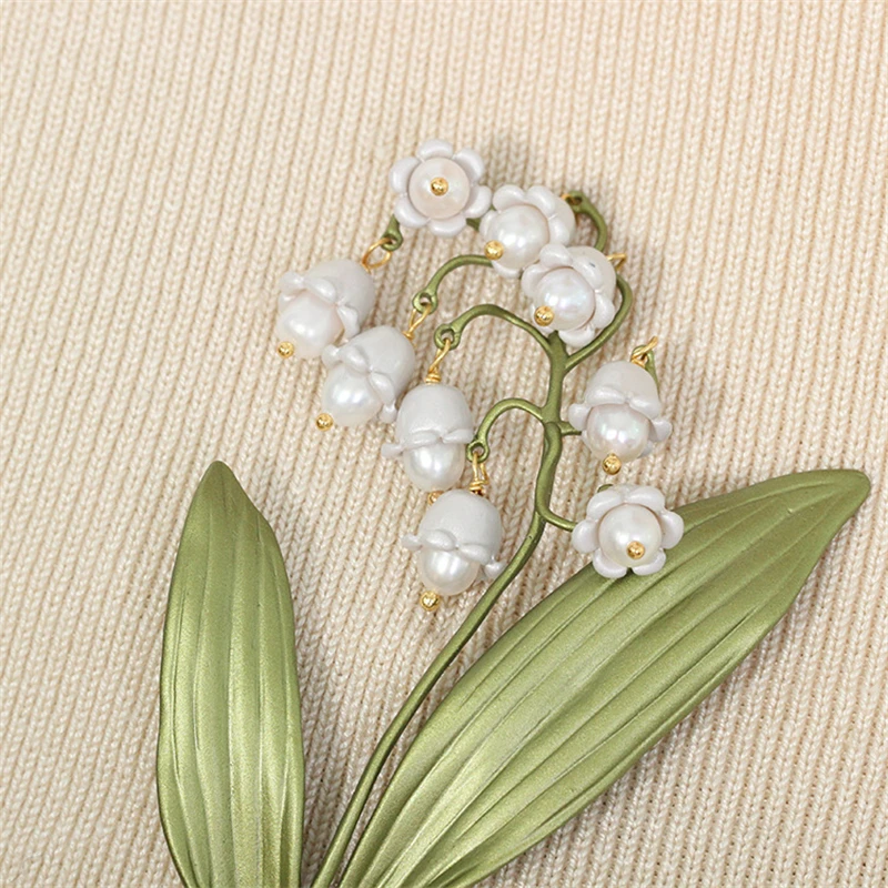 Дизайнерская новинка пасторальный стиль темпераментная брошь с жемчугом в виде