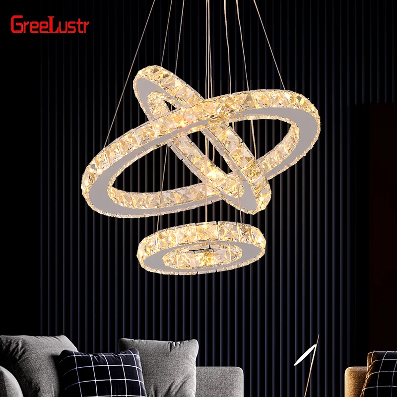 Modern Large Crystal Led Pendant Chandelier Lights Luxury Led Lusters Hanging Lamp for Bedroom Home Lighting Fixtures Home Decor
