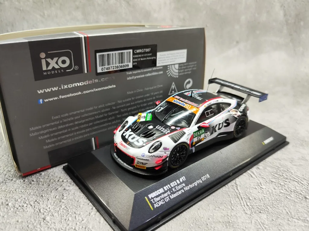 

IXO 1/43 Scale Diecast Car Toys PORSCHE 911 GT3R NO.17 ADAC GT Masters 2018 Die-Cast Metal Vehicle Model Toy For Boys Kids Gift