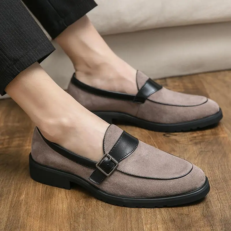 

Groom Wedding Shoes British Men's Shoes Height Increasing Insole Men's Pointed Black Business Formal Casual Leather Shoes Men's