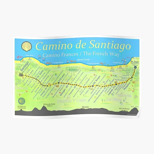 

Картина на винтажном стиле «Сантьяго», настенный постер с забавным принтом, украшение для дома, Современная комната без рамки