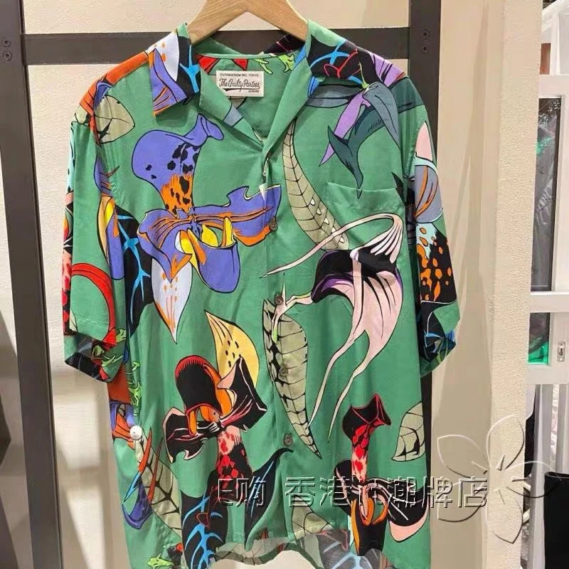 WACKO MARIA Shirt Oversize Flower Print Men Women 1:1 Wacko Maria Hawaiian Shirt