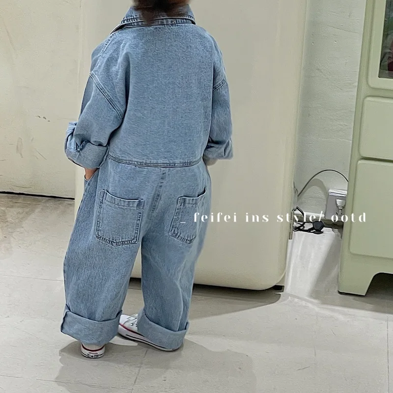 Детская одежда Новинка Весна 2020 детский джинсовый брючный комбинезон тонкий