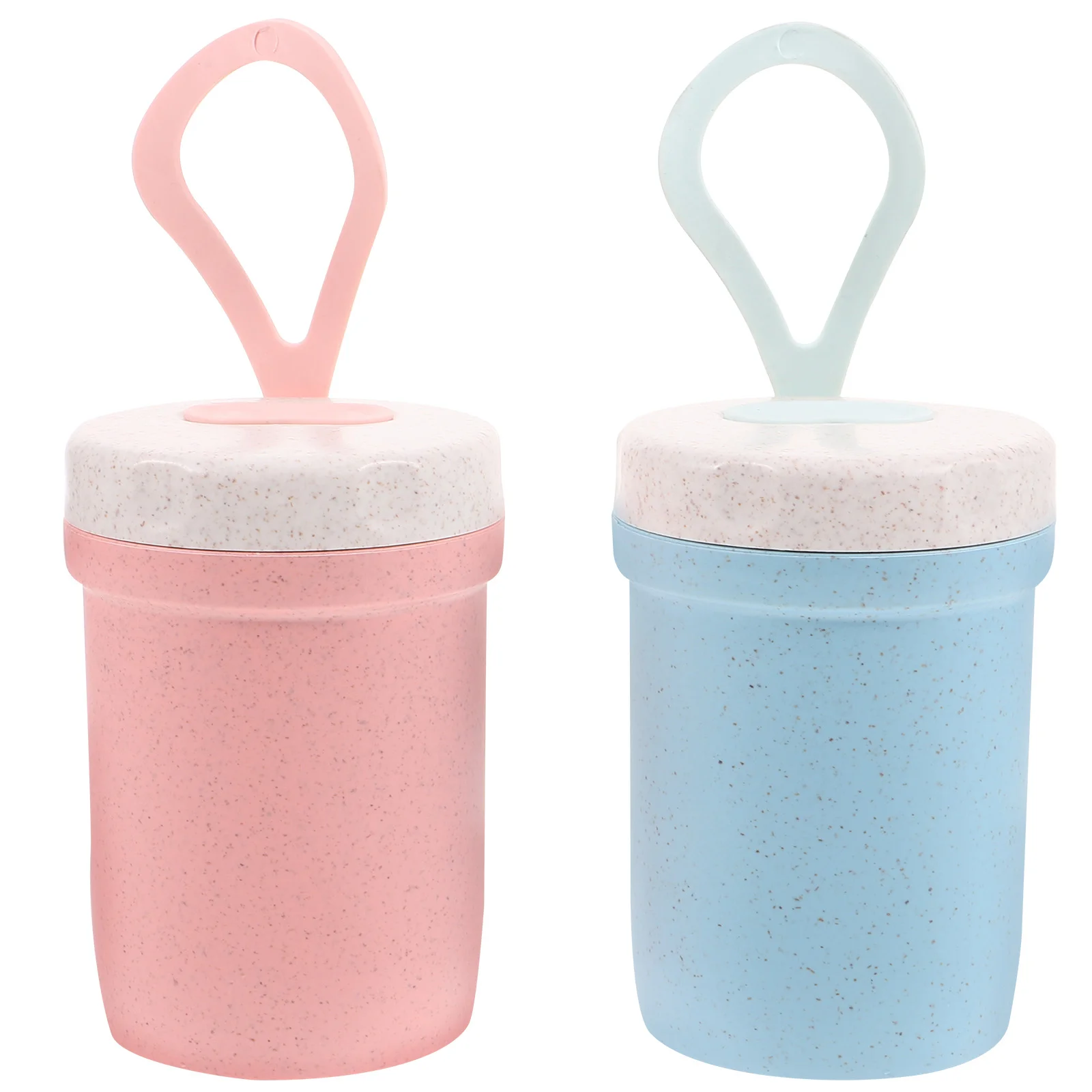 

2pcs Portable Yogurt Cup Breakfast Cup Oatmeal Mug Outdoor Breakfast Cup with Spoon and Lid