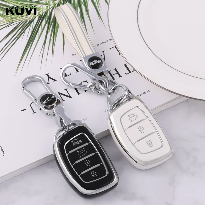 

Новинка ТПУ чехол для автомобильного смарт-ключа для Hyundai Tucson Santa Fe Rena Sonata Elantra Creta Ix35 Ix45 I10 I30 I40 4 кнопки